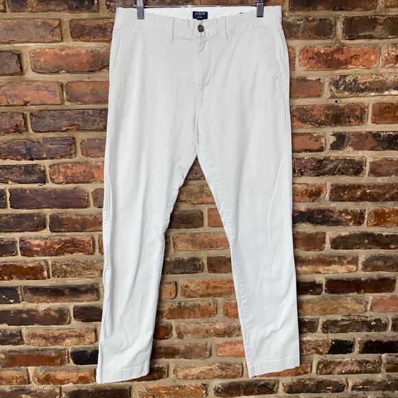 J. Crew Beige Slim Fit Flex Stretch Flat Front Chino Pants Men's Size 30x31* - Picture 2 of 7